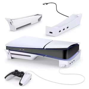 Soporte Ps5 Slim Horizontal Ventilado 4usb Base Disc/digital